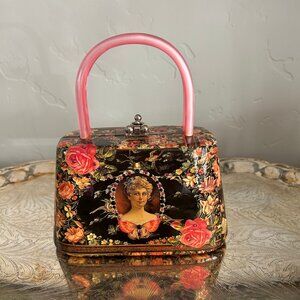 Mary Frances Unmarked Lucite Decoupage Handbag Purse Bag
